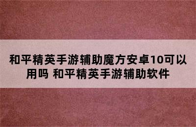 和平精英手游辅助魔方安卓10可以用吗 和平精英手游辅助软件